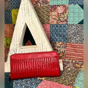 COACH Red Leather Wallet. Gently Use